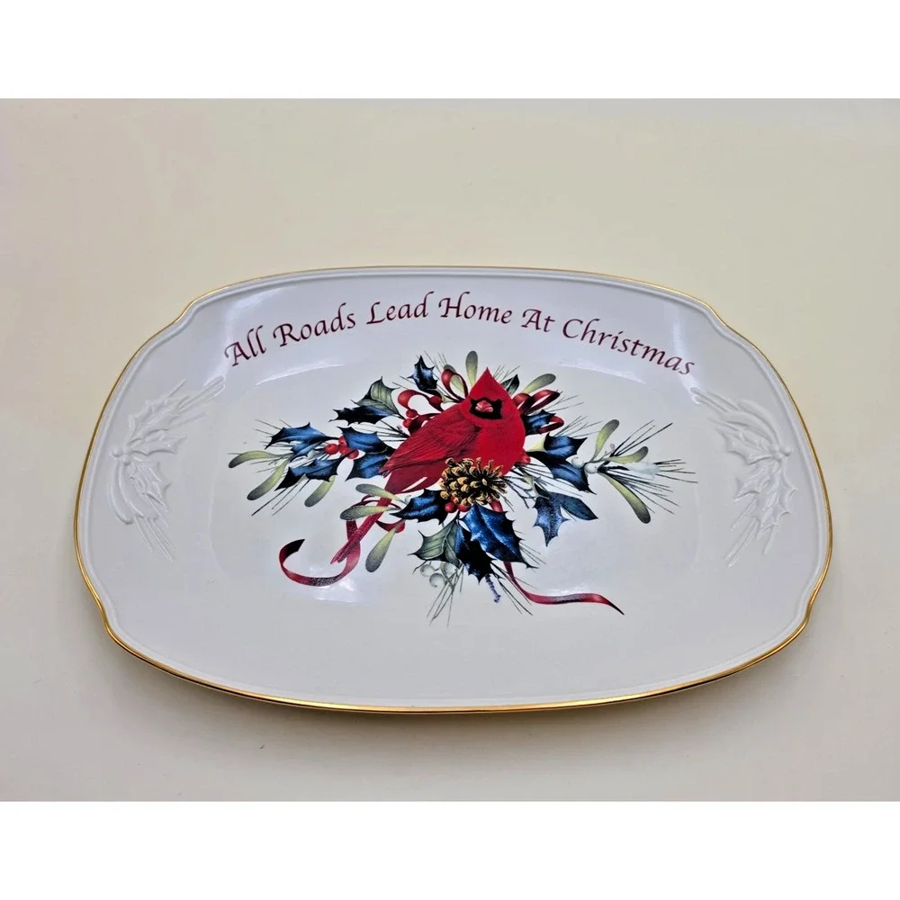 Lenox Winter Greetings Cardinal Serving Platter 14